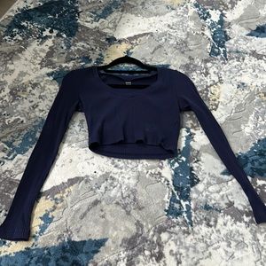 dark blue cropped long sleeve